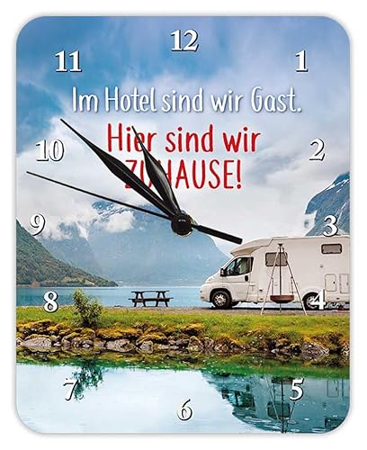Blechwaren Fabrik Braunschweig GmbH Hier sind wir Zuhause! Camper Camping - Wanduhr - Kultuhr - KU30 von Blechwaren Fabrik Braunschweig GmbH