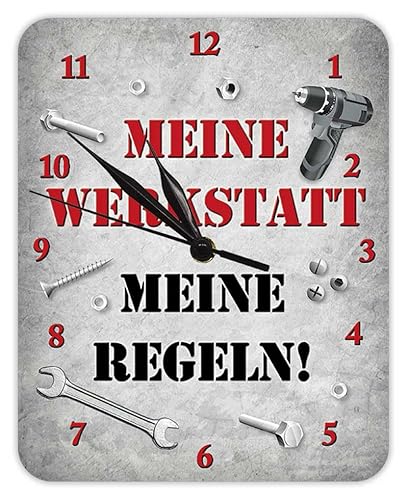 Blechwaren Fabrik Braunschweig GmbH Meine Werkstatt Meine Regeln! - Wanduhr - Kultuhr - KU20 von Blechwaren Fabrik Braunschweig GmbH