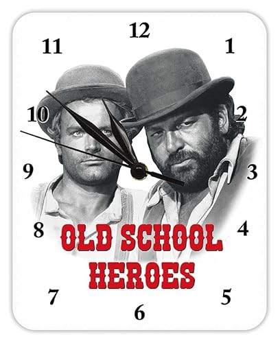 Blechwaren Fabrik Braunschweig GmbH Old School Heroes - Bud Spencer und Terence Hill - Wanduhr - Kultuhr - KUT04 von Blechwaren Fabrik Braunschweig GmbH