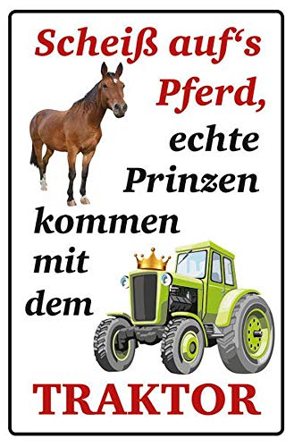 Blechwaren Fabrik Braunschweig GmbH Scheiß auf's Pferd, echte Männer/Traktor Blechschild 20 x 30 cm PC 300/449 von Blechwaren Fabrik Braunschweig GmbH