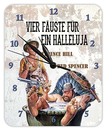 Blechwaren Fabrik Braunschweig GmbH Vier Fäuste für EIN Halleluja - Bud Spencer und Terence Hill - Wanduhr - Kultuhr - KUT01 von Blechwaren Fabrik Braunschweig GmbH