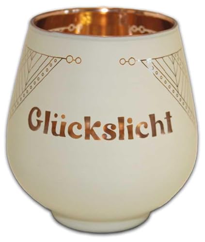 Blechwaren Fabrik Braunschweig GmbH Windlicht aus Glas - gelaserte Schrift - Glückslicht - KKL28 Windlichtglas Kultlicht von Blechwaren Fabrik Braunschweig GmbH