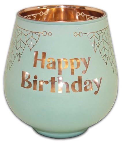 Blechwaren Fabrik Braunschweig GmbH Windlicht aus Glas - gelaserte Schrift - Happy Birthday - KKL05 Windlichtglas Kultlicht von Blechwaren Fabrik Braunschweig GmbH