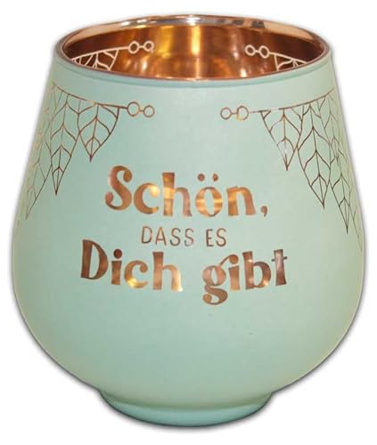 Blechwaren Fabrik Braunschweig GmbH Windlicht aus Glas - gelaserte Schrift - SCHÖN DASS ES Dich GIBT - KKL01 Windlichtglas Kultlicht von Blechwaren Fabrik Braunschweig GmbH
