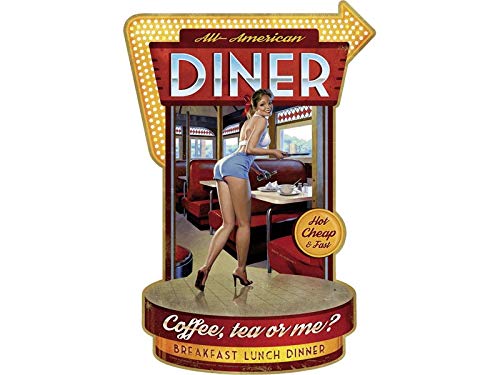 Blechwaren Fabrik Braunschweig GmbH XXL Pin up Blechschild Diner Coffe Tea and me 30x45 cm Pinup12 von Blechwaren Fabrik Braunschweig GmbH