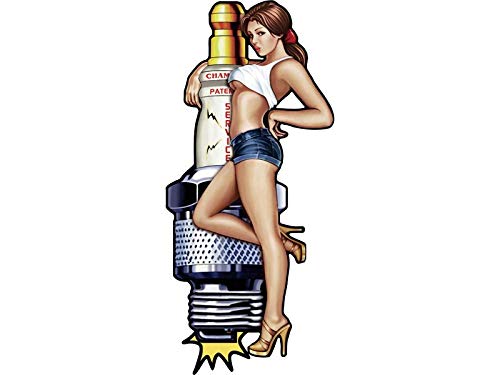 Blechwaren Fabrik Braunschweig GmbH XXL Pin up Blechschild Gasoline Tankstelle Zündkerze 80 x 37 cm Pinup9 von Blechwaren Fabrik Braunschweig GmbH