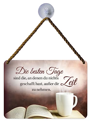 Blechwaren Fabrik Braunschweig Kulthänger Blechschild - Beste Tage - sich Zeit zu nehmen ! KH178 von Blechwaren Fabrik Braunschweig GmbH