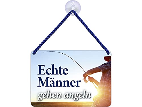 Blechwaren Fabrik Braunschweig Kulthänger Blechschild Echte Männer gehen Angeln ! KH108 von Blechwaren Fabrik Braunschweig GmbH