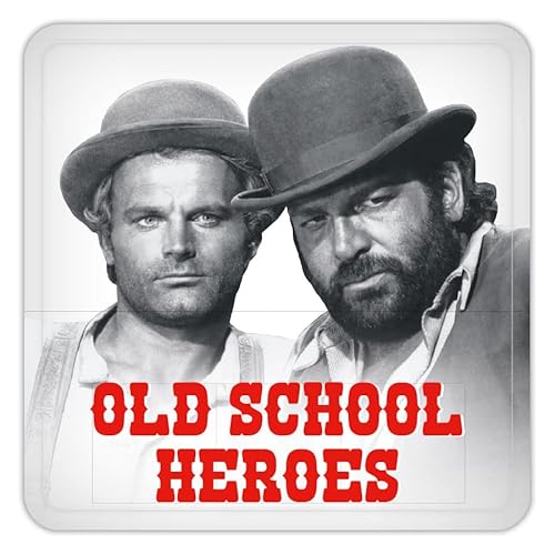 Bud Spencer und Terence Hill - Bud Spencer - OLD SCHOOL HEROES - Untersetzer Coaster - 10 x10 cm DT08 von Blechwaren Fabrik Braunschweig GmbH