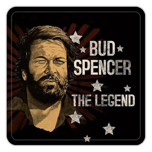 Bud Spencer und Terence Hill - Bud Spencer - THE LEGEND LEGENDE - Untersetzer Coaster - 10 x10 cm DB05 von Blechwaren Fabrik Braunschweig GmbH