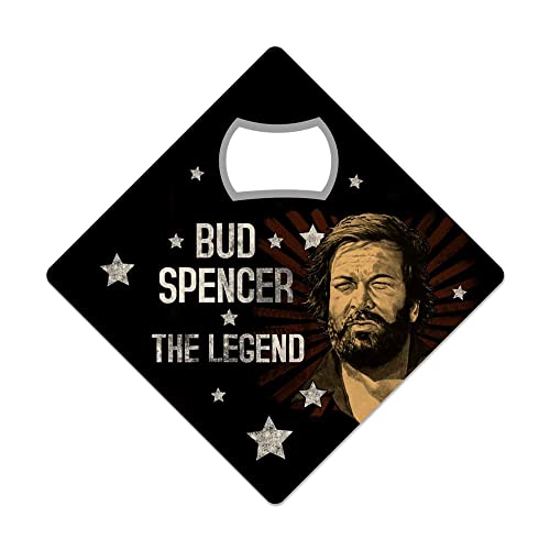 Bud Spencer und Terence Hill - MAGNETÖFFNER - FLASCHENÖFFNER - THE LEGEND - DIE LEGENDE - 9X9 cm KMB02 von Blechwaren Fabrik Braunschweig GmbH