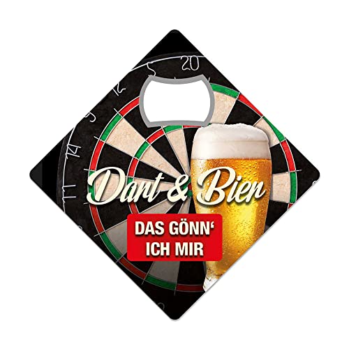 DART & BIER - DAS GÖNN ICH MIR - KULT-MAGNETÖFFNER - FLASCHENÖFFNER - UNTERSETZER - COASTER - 9X9 cm KM037 von Blechwaren Fabrik Braunschweig GmbH