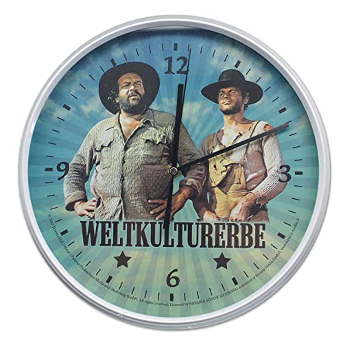 Blechwaren Fabrik Braunschweig Details zu Bud Spencer und Terence Hill - Wanduhr - Weltkulturerbe WCT02, Durchmesser 30 cm von Blechwaren Fabrik Braunschweig GmbH