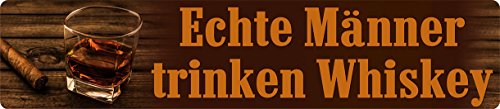 ECHTE MÄNNER TRINKEN WHISKEY Straßenschild Magnet aus Blech 16x3,5 cm STR-M 49 von Blechwaren Fabrik Braunschweig GmbH