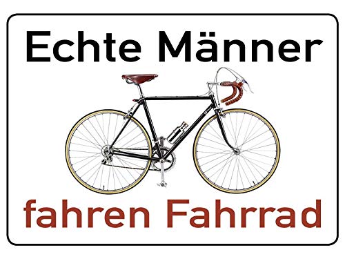 Echte Männer fahren Fahrrad - 10x15 cm Blechkarte Blechschild PC302/174 von Blechwaren Fabrik Braunschweig GmbH