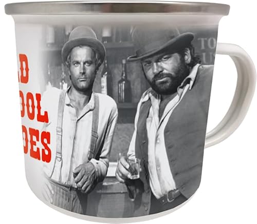 Emaille Becher 0,5 L - Bud Spencer & Terence Hill - Old School Heroes EBB06 von Blechwaren Fabrik Braunschweig GmbH