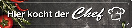 Blechwaren Fabrik Braunschweig GmbH Hier KOCHT DER Chef Straßenschild Magnet aus Blech 16x3,5 cm STR-M 14 von Blechwaren Fabrik Braunschweig GmbH