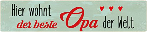 Blechwaren Fabrik Braunschweig GmbH Hier WOHNT DER Beste Opa DER Welt Straßenschild Magnet aus Blech 16x3,5 cm STR-M 40 von Blechwaren Fabrik Braunschweig GmbH