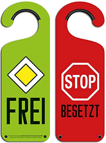 Kult-Klinkenhänger Türhänger Doorhanger - FREI -BESETZT - VERKEHRSZEICHEN - KL04 Türschild Blechschild von Blechwaren Fabrik Braunschweig GmbH