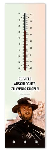Kult-Thermometer + Schlüsselhalter -Eastwood zu viele Arschlöcher - Alu Innen+Aussen T021 von Blechwaren Fabrik Braunschweig GmbH