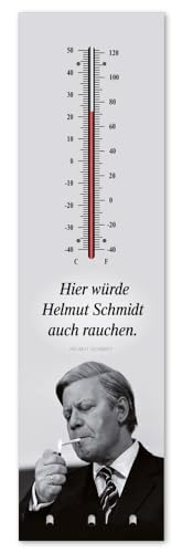 Kult-Thermometer + Schlüsselhalter - Helmut Schmidt rauchen - Alu Innen+Aussen T020 von Blechwaren Fabrik Braunschweig GmbH