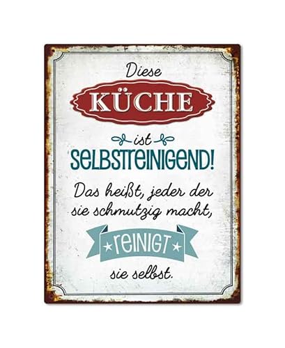 Magnet - Diese KÜCHE IST SELBSTREINIGEND!- MN22 Kühlschrankmagnet 3D von Blechwaren Fabrik Braunschweig GmbH