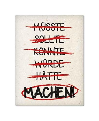 Magnet - MÜSSTE SOLLTE KÖNNTE WÜRDE HÄTTE - Machen! - MN24 Kühlschrankmagnet 3D von Blechwaren Fabrik Braunschweig GmbH