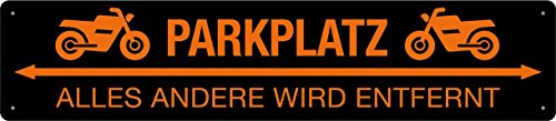 Blechwaren Fabrik Braunschweig GmbH Motorrad Parkplatz Alles ANDERE Wird ENTFERNT ! Blechschild Straßenschild 46x10 cm STR 114 von Blechwaren Fabrik Braunschweig GmbH