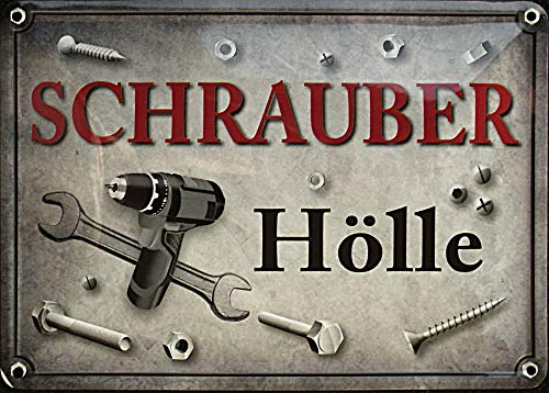 Schrauber Hölle 10x15 cm Blechkarte Blechschild PC302/182 von Blechwaren Fabrik Braunschweig GmbH
