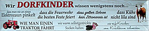 WIR DORFKINDER WISSEN WENIGSTENS NOCH... Straßenschild Magnet aus Blech 16x3,5 cm STR-M 52 von Blechwaren Fabrik Braunschweig GmbH