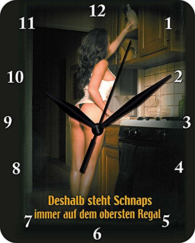 Wanduhr Deshalb steht Schnaps immer auf dem obersten Regal Uhr Clock WC 92 von Blechwaren Fabrik Braunschweig GmbH