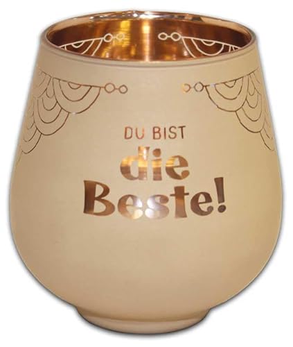 Windlicht aus Glas - gelaserte Schrift - Du bist die Beste! - KKL31 Windlichtglas Kultlicht von Blechwaren Fabrik Braunschweig GmbH