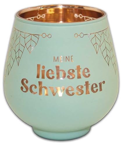 Windlicht aus Glas - gelaserte Schrift - Meine liebste Schwester - KKL24 Windlichtglas Kultlicht von Blechwaren Fabrik Braunschweig GmbH