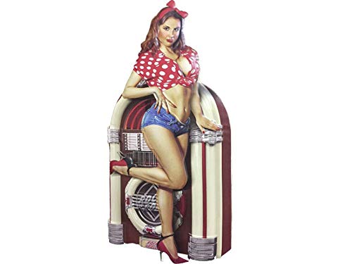 XXL Pin up Blechschild Gasoline Tankstelle Jukebox Pünktchen Schleife 37 x 80 cm Pinup4 von Blechwaren Fabrik Braunschweig GmbH