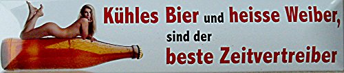 KÜHLES BIER UND HEISSE WEIBER Straßenschild Magnet aus Blech 16x3,5 cm STR-M 41 von Blechwaren Fabrik Braunschweig