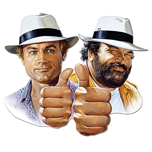 Blechwarenfabrik Braunschweig Bud Spencer und Terence Hill 3D-Dekoschild aus Blech Mehrfarbig, Maße: 45cm x 45cm, BUDC03 von Blechwarenfabrik Braunschweig