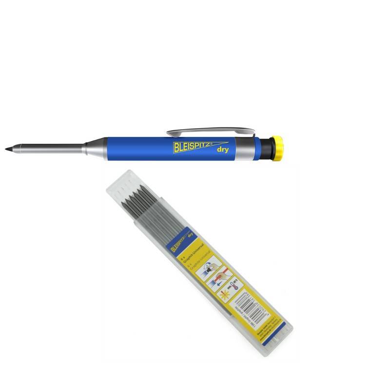 Bleispitz Tieflochmarker DRY-Set + 6er Pack Graphitmine von Bleispitz