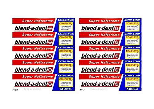 Blend-a-dent 10 x 47g blend-a-dent Original Super Haftcreme - Extra Stark - Complete von Blend-a-dent
