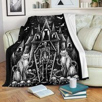 Schädel Gothic Katze Skelett Sarg Fledermaus Nacht Hausdecke-Gothic Skull Decke-Gothic Decke von BlendedExtreme