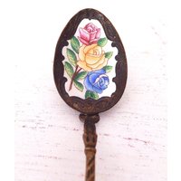Emaillierter Rosenlöffel Handbemalter Zuckerlöffel Im Vintage Stil von BlendedSplendid
