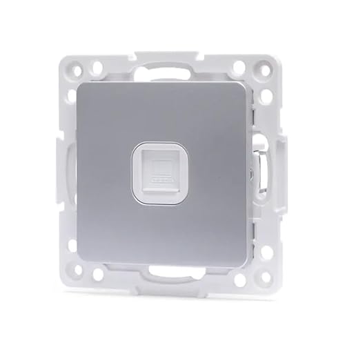 1-Wege-Internet-Steckdose mit elegantem Design in Silber - Kompatibel mit deutschen und französischen Systemen, ideal für eine moderne und zuverlässige Verbindung. von Blendend