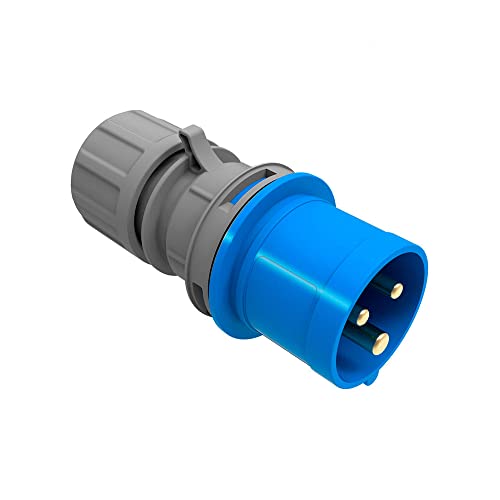 2 P+T Stecker, blau, 16 A, verpackt – sichere Verbindung, ideal für Elektrowerkzeuge und Geräte mit hoher Leistung. von Blendend