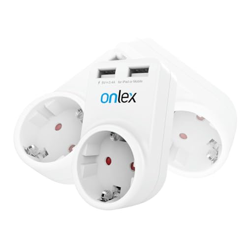 230-V-Adapter mit 2 USB-Anschlüssen, um 360° drehbar: Dieser hochwertige Adapter ist leistungsstark und multifunktional, optimiert Ihren Raum und erleichtert den täglichen Gebrauch mit seinem von Blendend