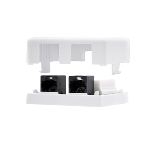 Aufputzrosette RJ45 Cat.5e UTP 2-fach weiß ideal für Datennetzwerke und Verbindungen im Büro oder Zuhause. Aufputzrosette RJ45 Cat.5e UTP 2-fach weiß ideal für Datennetzwerke und Verbindungen im Büro oder Zuhause. von Blendend