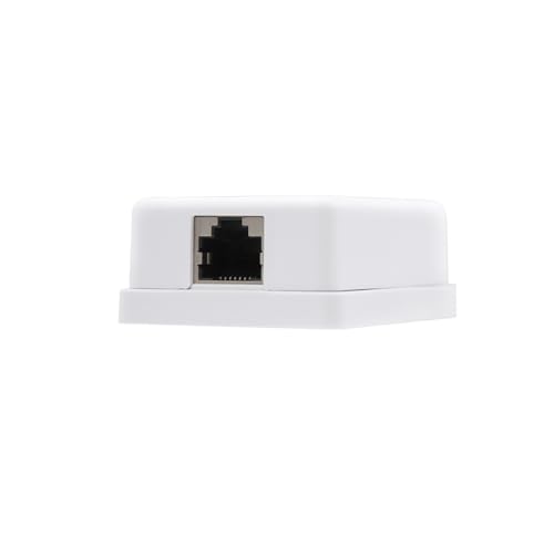 Aufputzrosette für RJ45 Cat6 UTP Netzwerkanschluss mit einer Steckdose - weiß - ideal für private und professionelle Installationen - ermöglicht stabile und sichere Verbindungen von Blendend