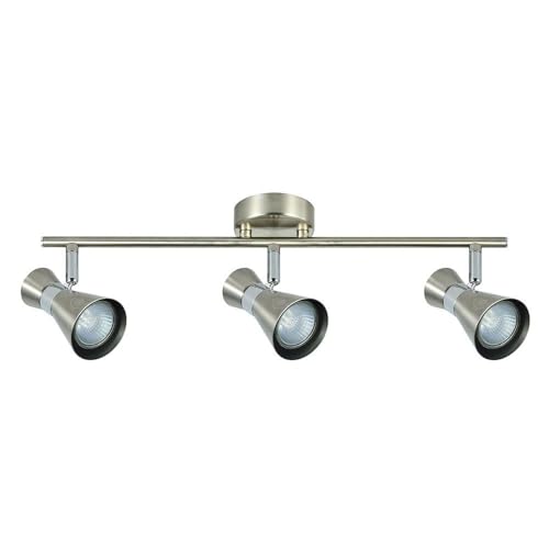 Blendend Moderne 3 x GU10 Steckdosenleiste in elegantem Nickel/Chrom. Maße: 15 x 48,5 x 8,5 cm. Ideal, um jedes Ambiente stilvoll und funktional zu beleuchten. von Blendend