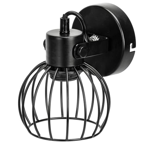 Blendend Schwarze Metallwandleuchte, konzipiert für den Einsatz ohne eingebaute Lichtquelle, mit E27-Sockel, ideal für moderne und minimalistische Dekoration. Blendend Schwarze Metallwandleuchte, konzipiert für den Einsatz ohne eingebaute Lichtquelle, mit E27-Sockel, ideal für moderne und minimalistische Dekoration. von Blendend
