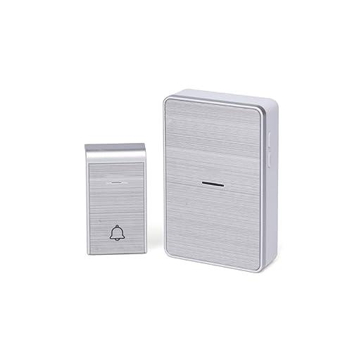 Kabellose Türklingel, DC Silber, selbstbetriebene Türklingel, kabellose Outdoor-Türklingel, wasserdicht, 36 Melodien, 3 Lautstärkestufen Kabellose Türklingel, DC Silber, selbstbetriebene Türklingel, kabellose Outdoor-Türklingel, wasserdicht, 36 Melodien, 3 Lautstärkestufen von Blendend