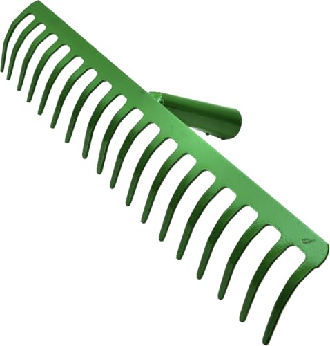 Rechen – Gartenrechen mit 18 Zähnen, ideal zum Belüften der Erde, zum Laubsammeln und zum Ausgleichen des Bodens, aus robustem Stahl. von Blendend