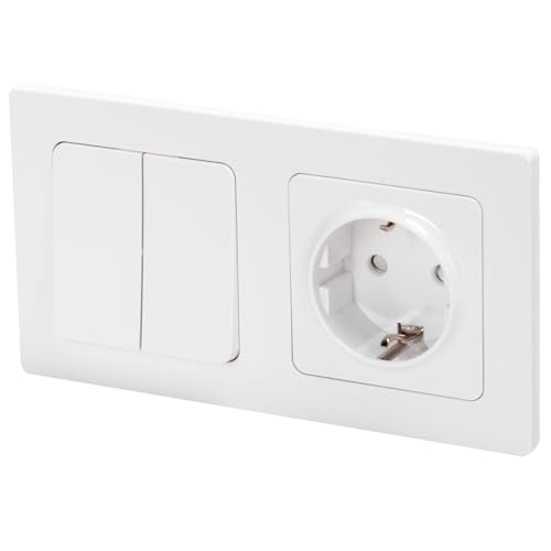 SCHUKO-Steckdose - Steckdose mit 2 x 2-Wege-Schalter, kompaktes Design, ermöglicht die effiziente Steuerung mehrerer Geräte* von Blendend